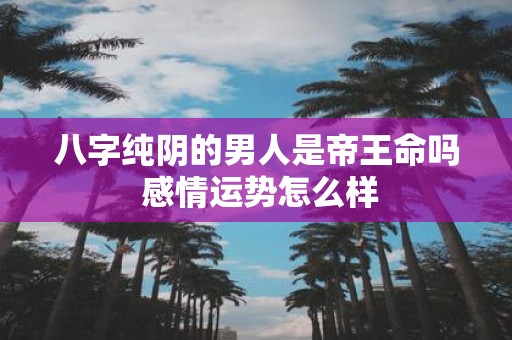 八字纯阴的男人是帝王命吗 感情运势怎么样 八字纯阴的男人是帝王命吗 感情运势怎么样