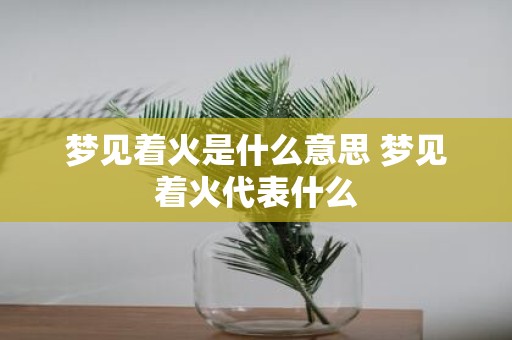 梦见着火是什么意思 梦见着火代表什么