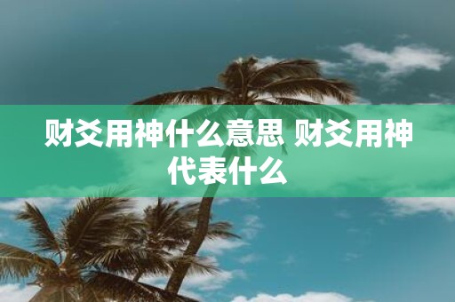 财爻用神什么意思 财爻用神代表什么