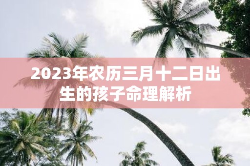 2025年农历三月十二日出生的孩子命理解析