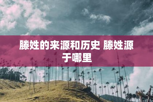 滕姓的来源和历史 滕姓源于哪里