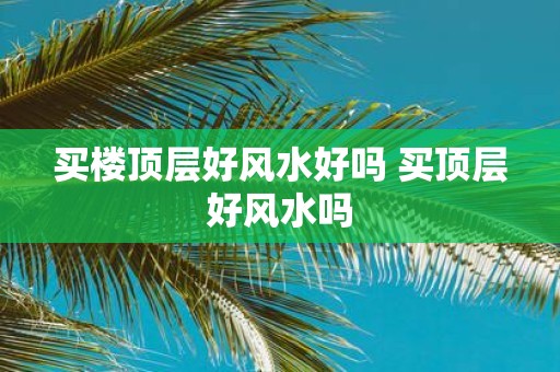 买楼顶层好风水好吗 买顶层好风水吗