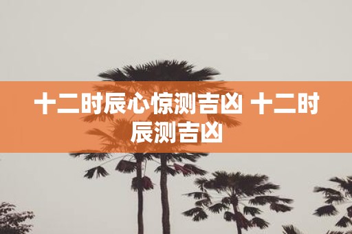 十二时辰心惊测吉凶 十二时辰测吉凶