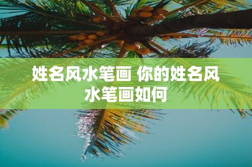 姓名风水笔画 你的姓名风水笔画如何