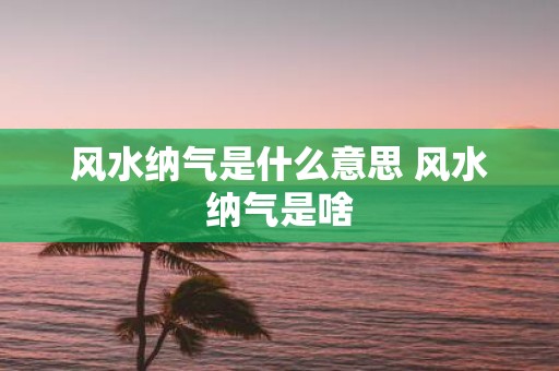 风水纳气是什么意思 风水纳气是啥
