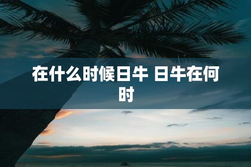 在什么时候日牛 日牛在何时