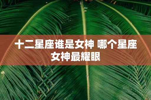 十二星座谁是女神 哪个星座女神最耀眼