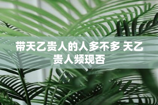 带天乙贵人的人多不多 天乙贵人频现否