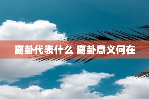 离卦代表什么 离卦意义何在