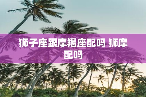 狮子座跟摩羯座配吗 狮摩配吗
