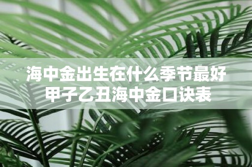 海中金出生在什么季节最好 甲子乙丑海中金口诀表