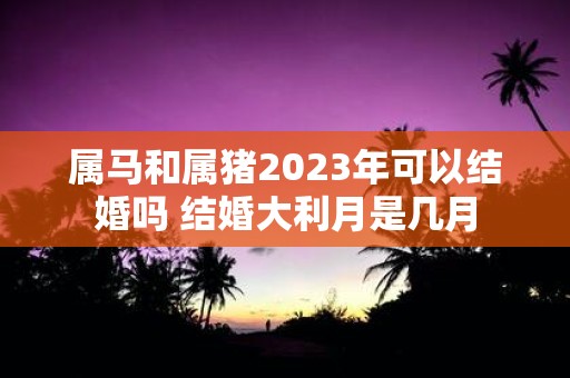 属马和属猪2025年可以结婚吗 结婚大利月是几月