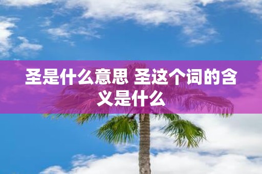 圣是什么意思 圣这个词的含义是什么