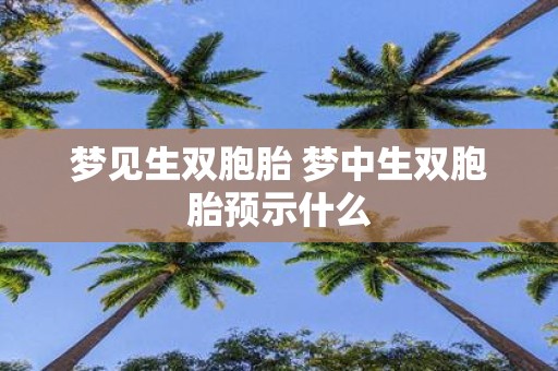 梦见生双胞胎 梦中生双胞胎预示什么