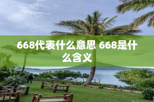 668代表什么意思 668是什么含义