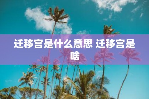 迁移宫是什么意思 迁移宫是啥