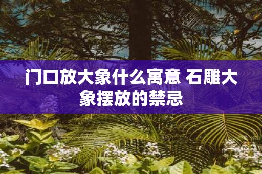 门口放大象什么寓意 石雕大象摆放的禁忌