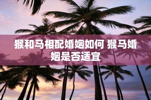 猴和马相配婚姻如何 猴马婚姻是否适宜