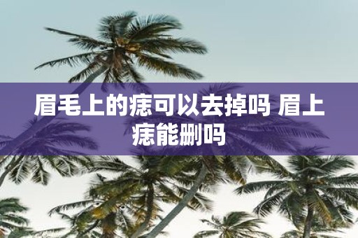 眉毛上的痣可以去掉吗 眉上痣能删吗