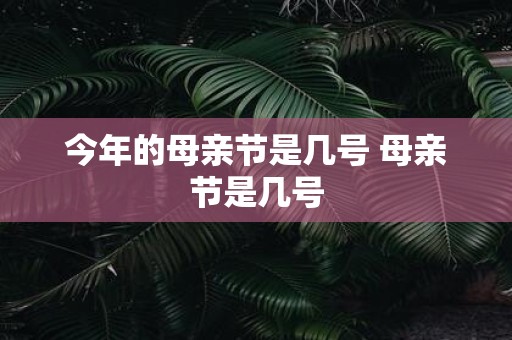 今年的母亲节是几号 母亲节是几号