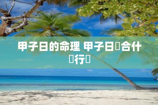 甲子日的命理 甲子日適合什麼行業