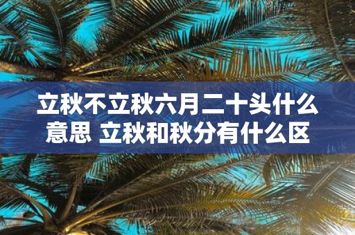立秋不立秋六月二十头什么意思 立秋和秋分有什么区别