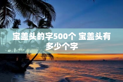 宝盖头的字500个 宝盖头有多少个字