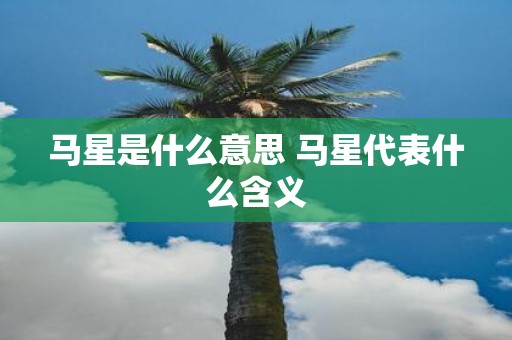 马星是什么意思 马星代表什么含义