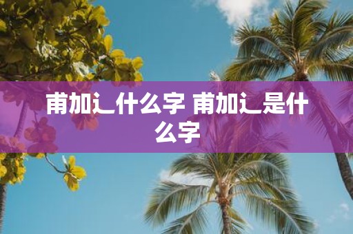 甫加辶什么字 甫加辶是什么字