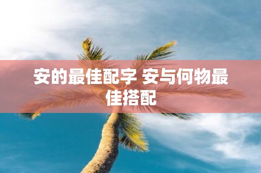 安的最佳配字 安与何物最佳搭配