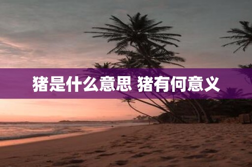 猪是什么意思 猪有何意义