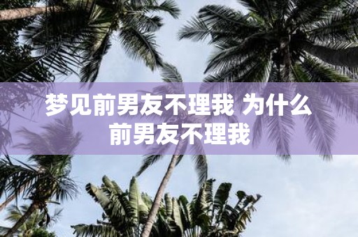 梦见前男友不理我 为什么前男友不理我