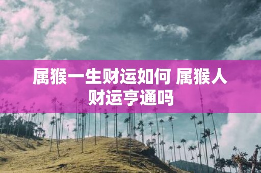 属猴一生财运如何 属猴人财运亨通吗