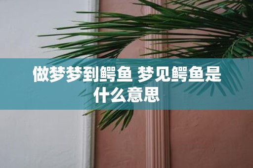 做梦梦到鳄鱼 梦见鳄鱼是什么意思