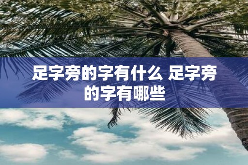 足字旁的字有什么 足字旁的字有哪些