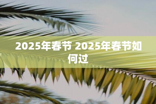 2025年春节 2025年春节如何过
