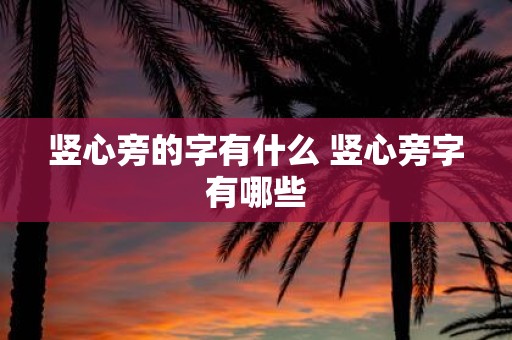 竖心旁的字有什么 竖心旁字有哪些