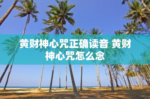 黄财神心咒正确读音 黄财神心咒怎么念