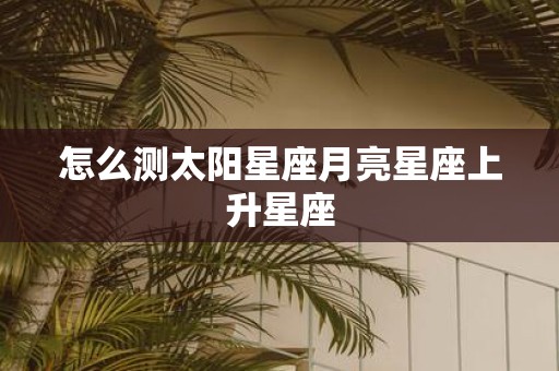 怎么测太阳星座月亮星座上升星座