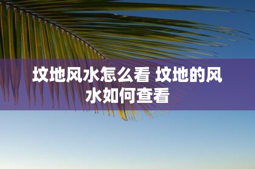 坟地风水怎么看 坟地的风水如何查看