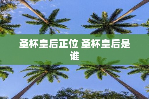圣杯皇后正位 圣杯皇后是谁
