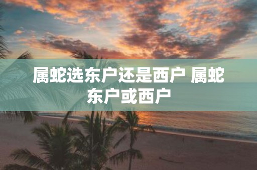 属蛇选东户还是西户 属蛇东户或西户