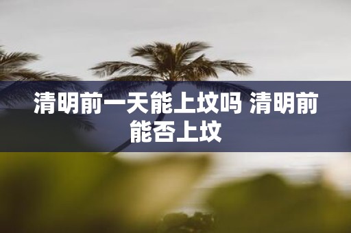 清明前一天能上坟吗 清明前能否上坟