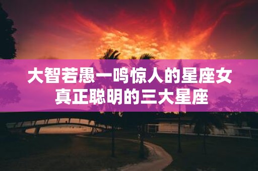 大智若愚一鸣惊人的星座女 真正聪明的三大星座
