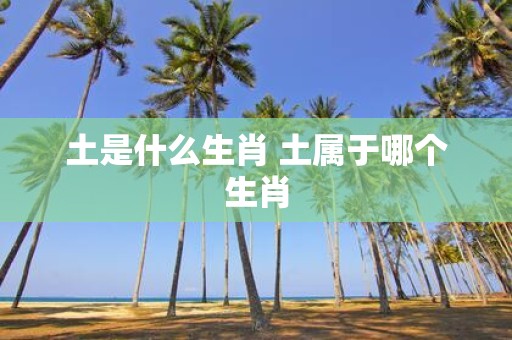 土是什么生肖 土属于哪个生肖