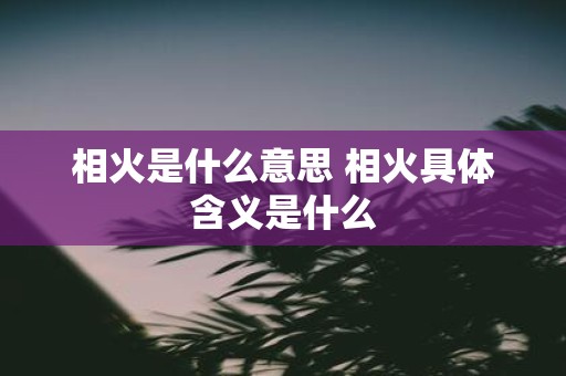 相火是什么意思 相火具体含义是什么