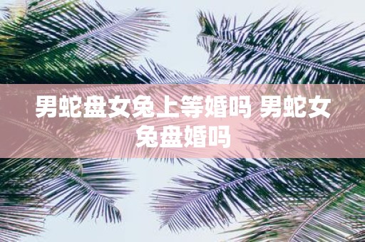 男蛇盘女兔上等婚吗 男蛇女兔盘婚吗