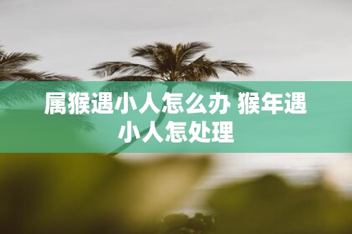 属猴遇小人怎么办 猴年遇小人怎处理