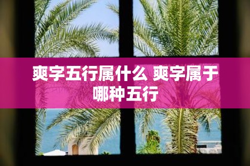 爽字五行属什么 爽字属于哪种五行