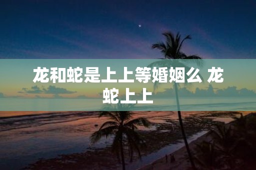 龙和蛇是上上等婚姻么 龙蛇上上